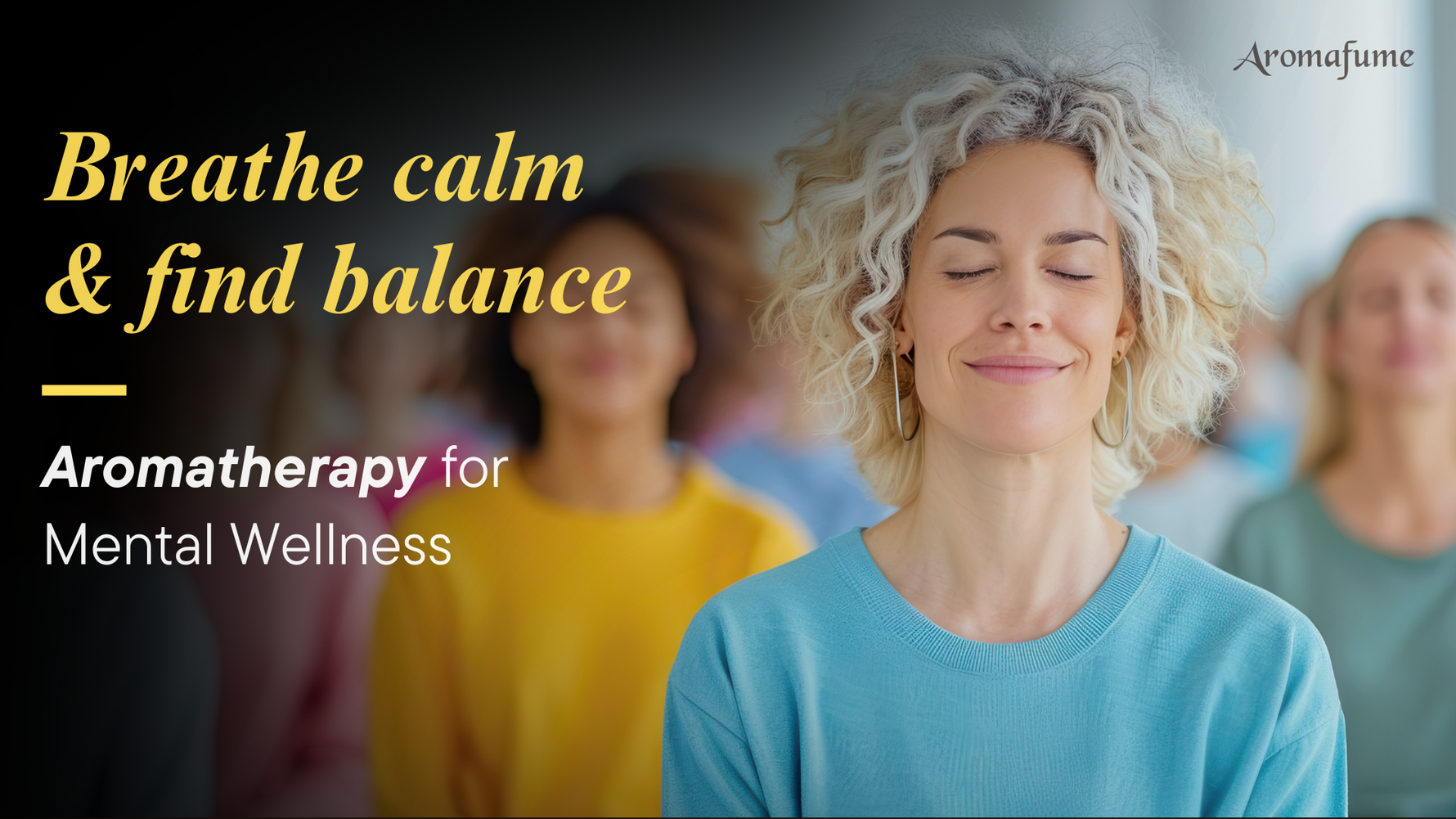 woman meditating peaceful Breathe calm & find balance yoga