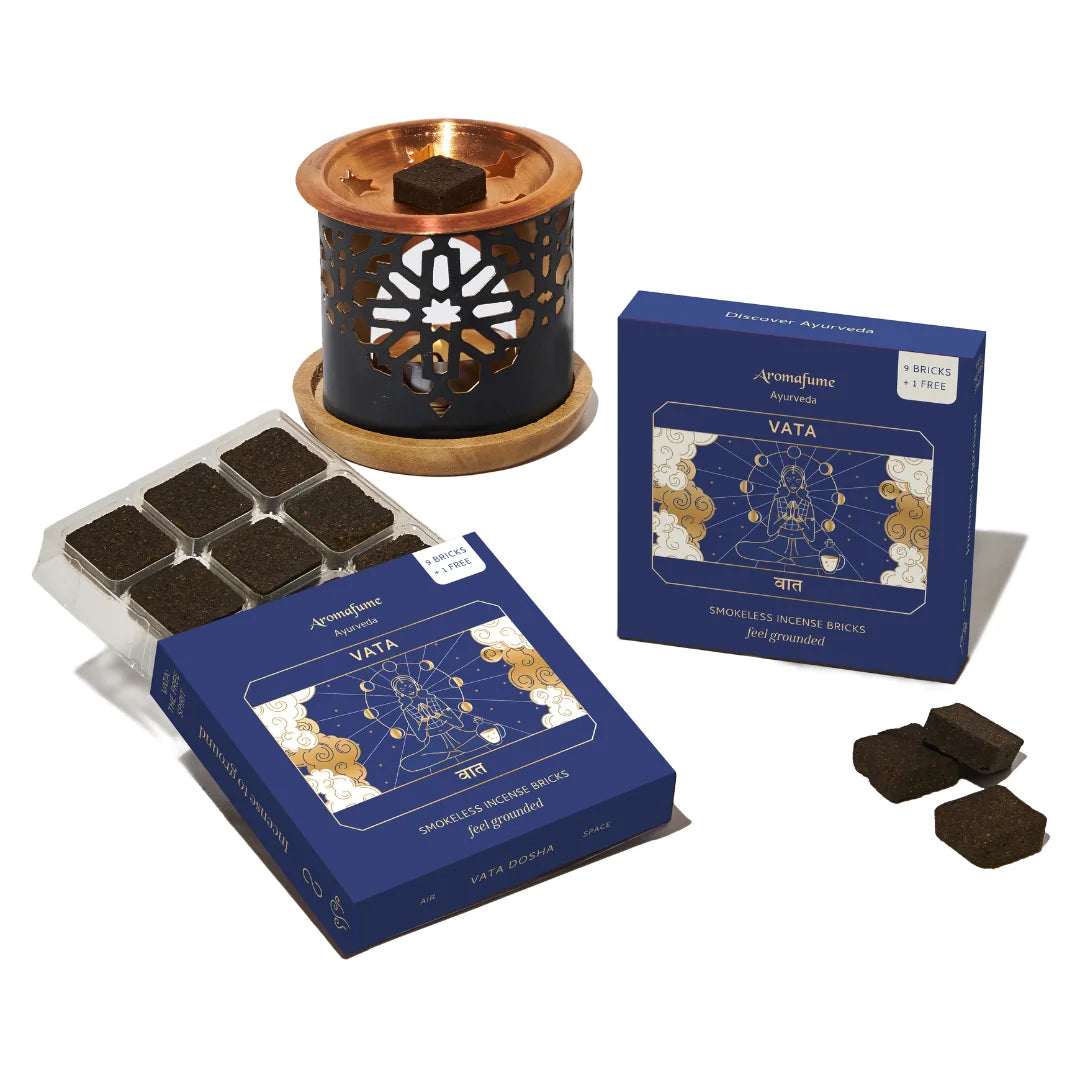 Vata Dosha Incense Bricks & Burner Set