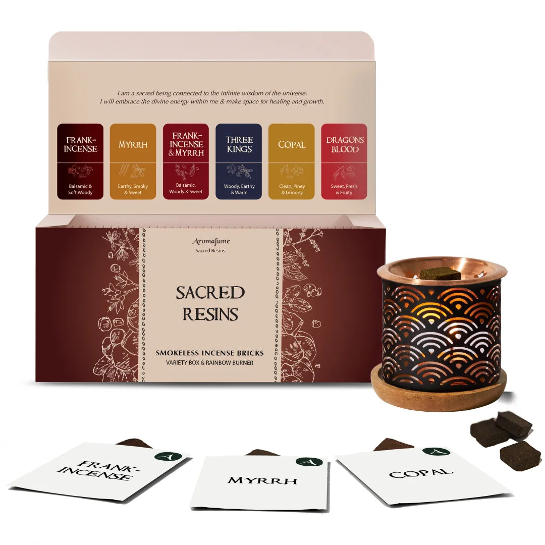 Sacred Resin Incense Bricks & Rainbow Burner Set