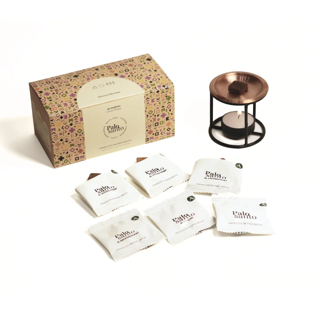 Palo Santo Incense Bricks and Burner Gift Set