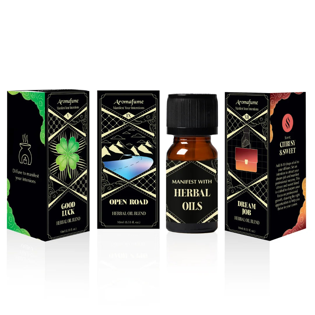 Path to Prosperity Oils – Good Luck, Open Road & Dream Job. Herbal blends to attract success, opportunities & fortune.
