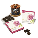 Pink Rose Smokeless Incense Bricks &  Oriental Brick burner Set