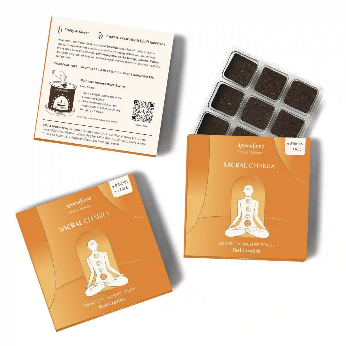2nd - Sacral Chakra Incense Brick Pack
