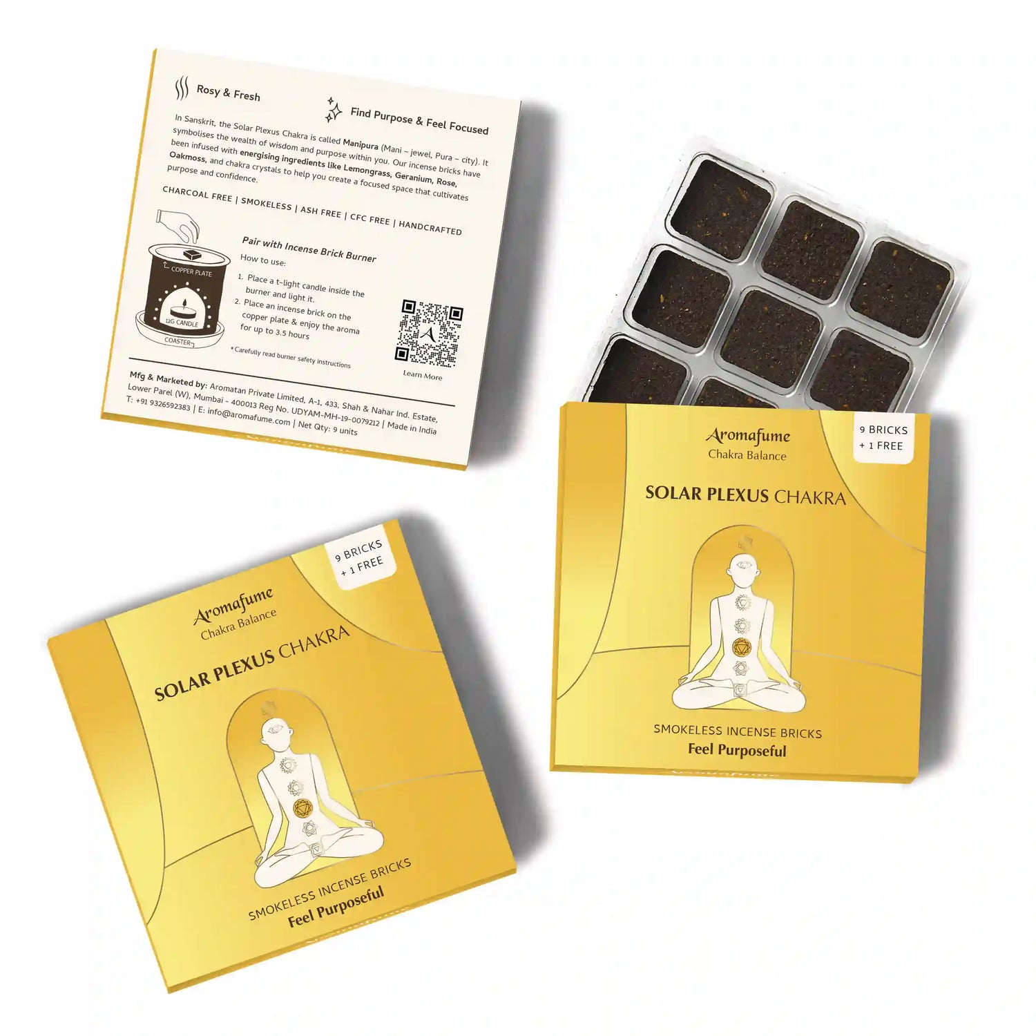 3rd - Solar Plexus Chakra Incense Bricks Refill Pack