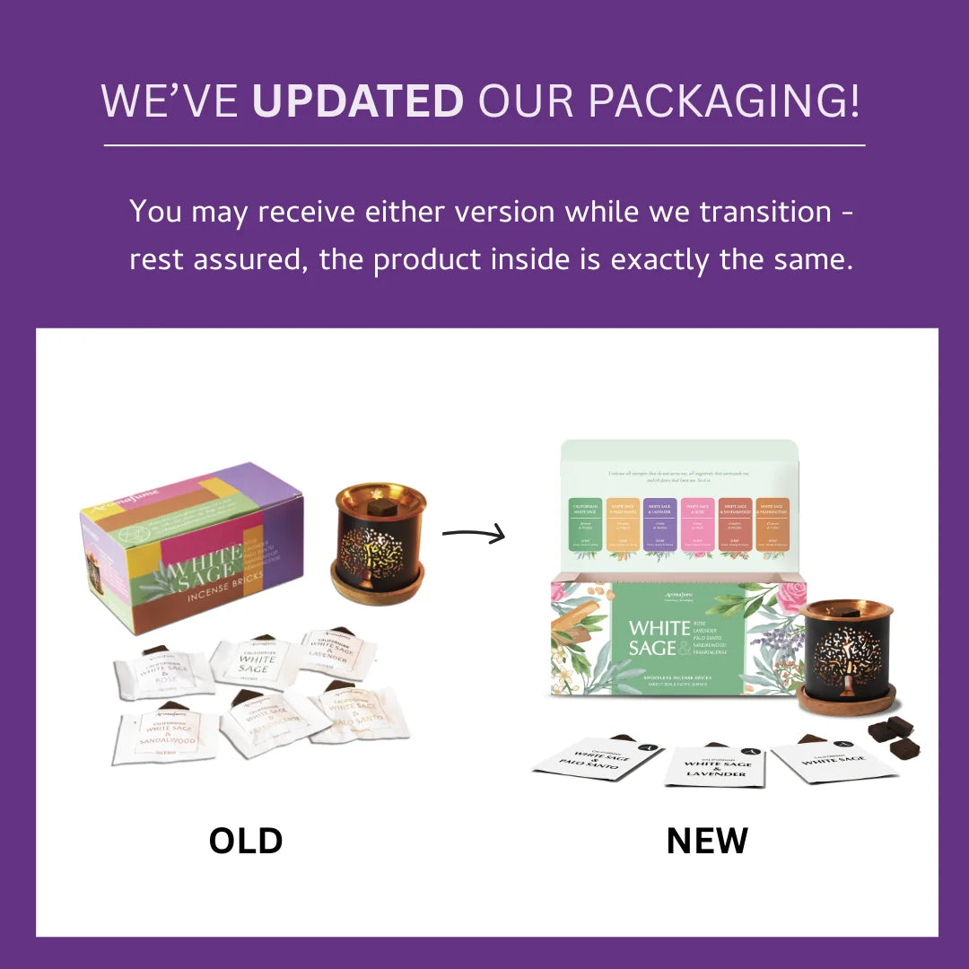 White Sage Incense Bricks & Burner - Gift Set