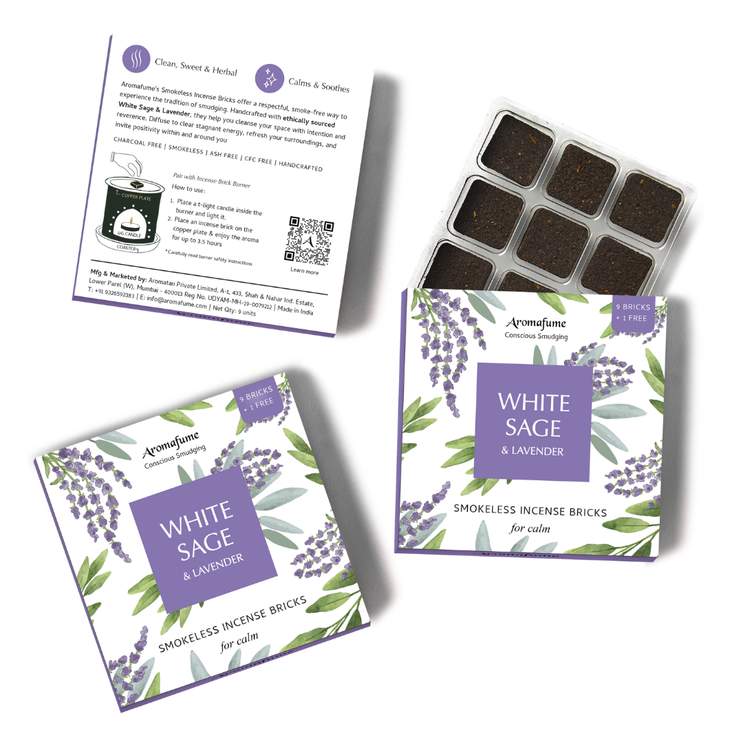 White Sage & Lavender Incense Bricks Refill Pack