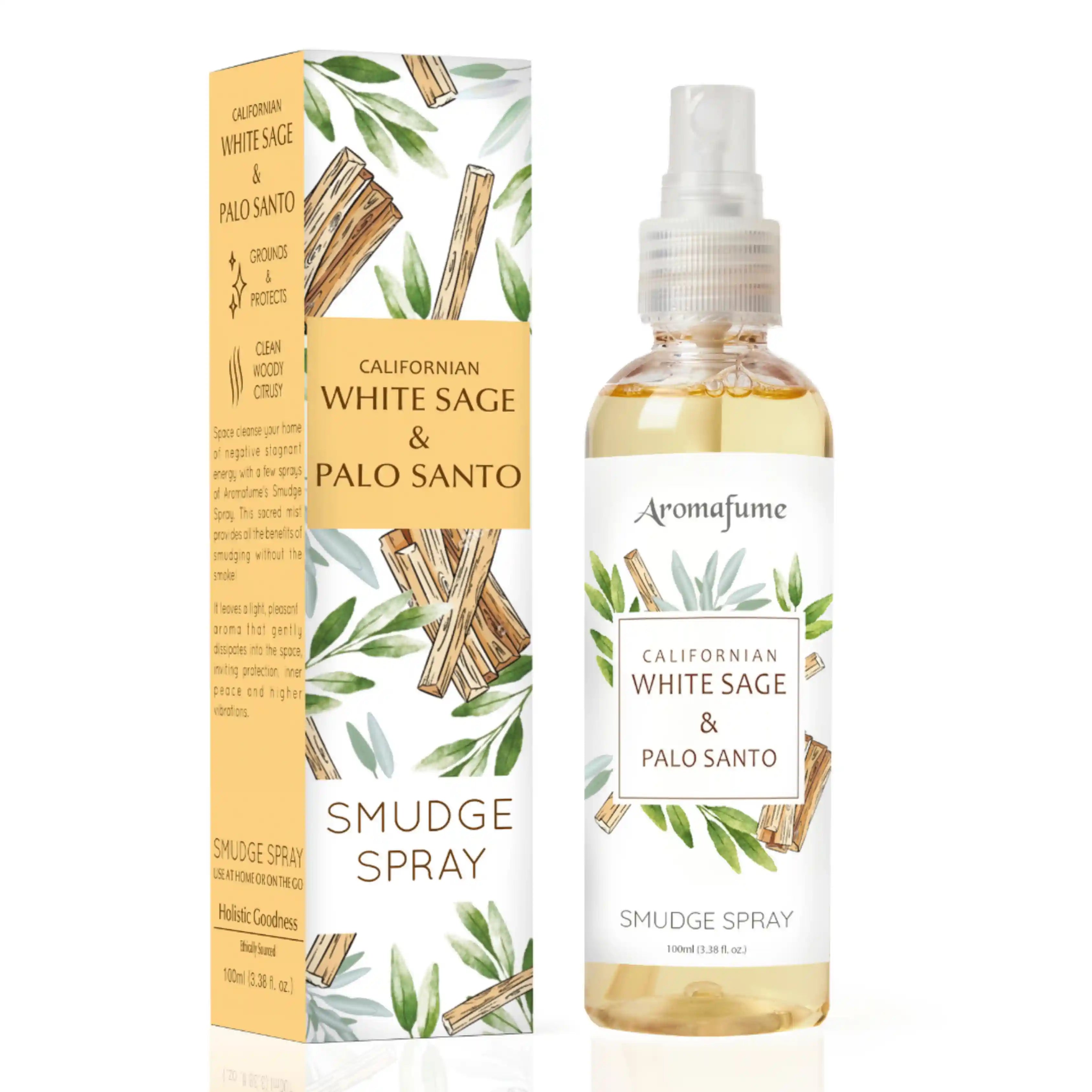 White Sage & Palo Santo Smudge Spray 100ml – Aromafume UK