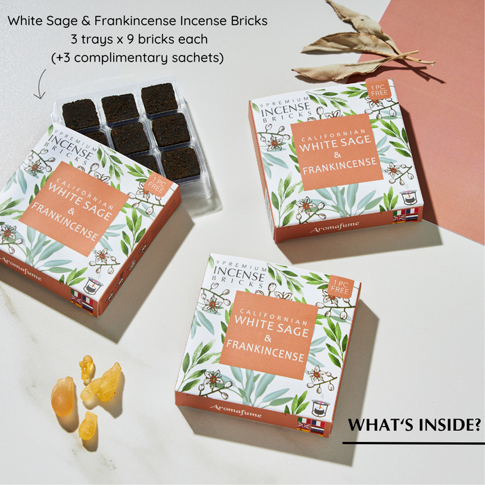 White Sage & Frankincense Incense Bricks Refill Pack