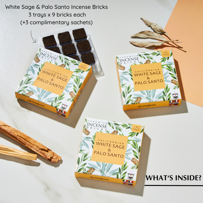 White Sage & Palo Santo Incense Bricks Refill Pack
