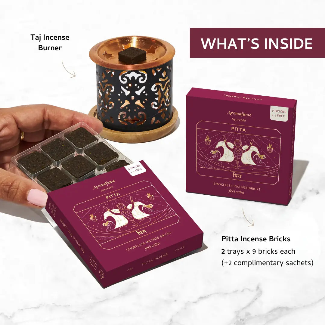 Pitta Dosha Incense Bricks & Burner Set