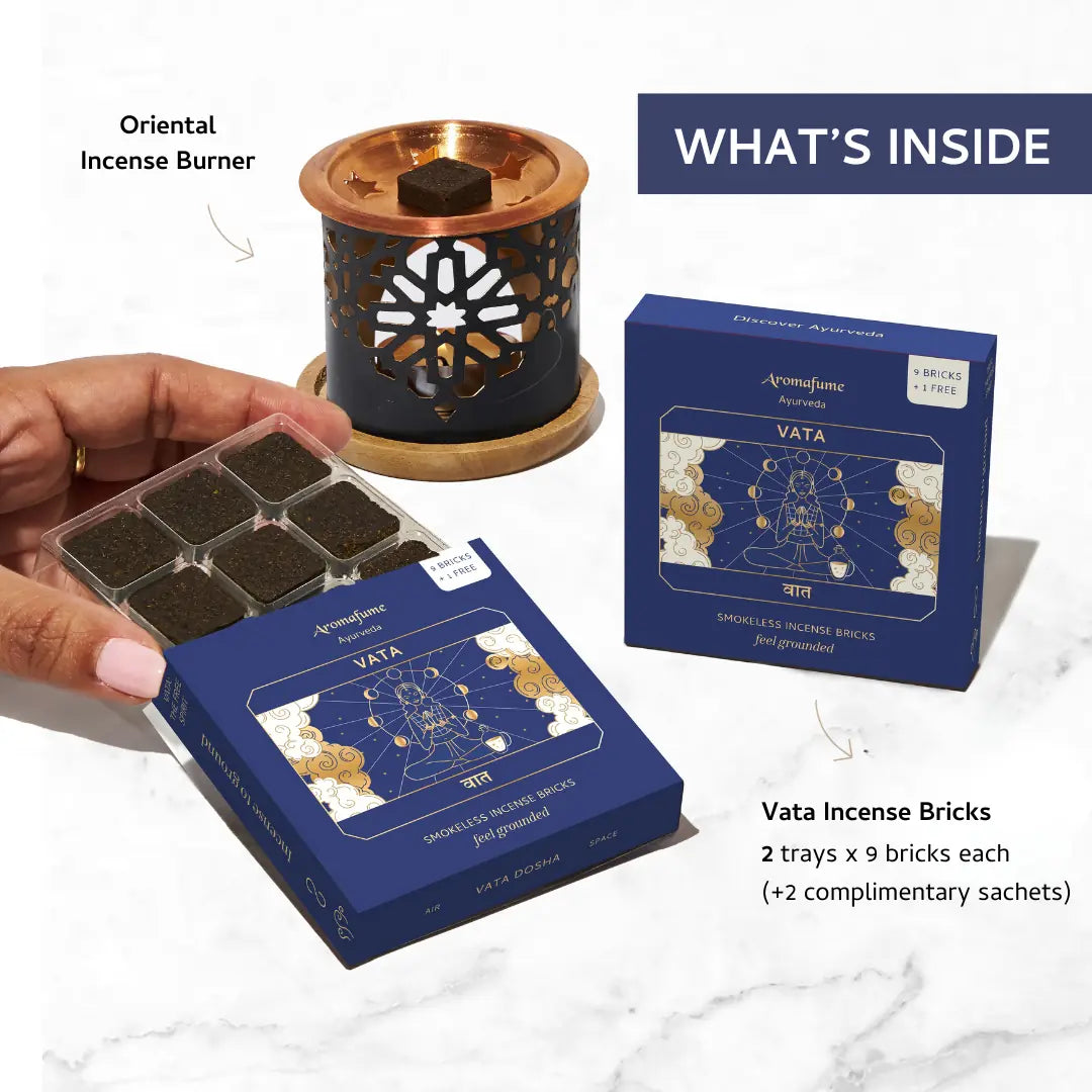 Vata Dosha Incense Bricks & Burner Set