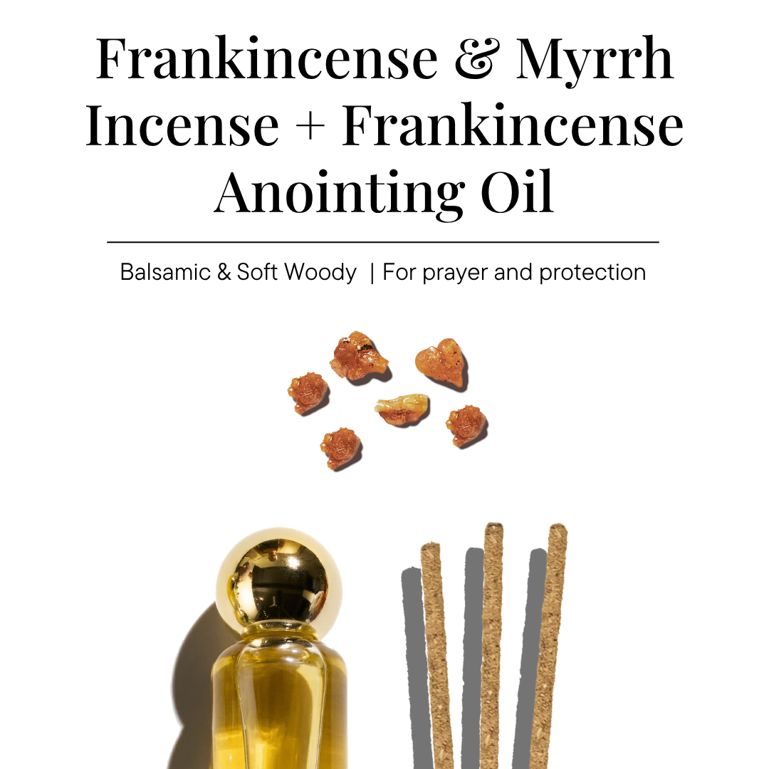Frankincense & Myrrh Sticks (90 sticks) & Frankincense Anointing Oil