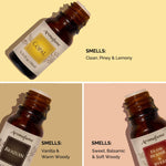 Aroma notes: Woody, sweet, warm, fresh, lemony, and earthy scents from Copal, Benzoin, Frankincense & Myrrh