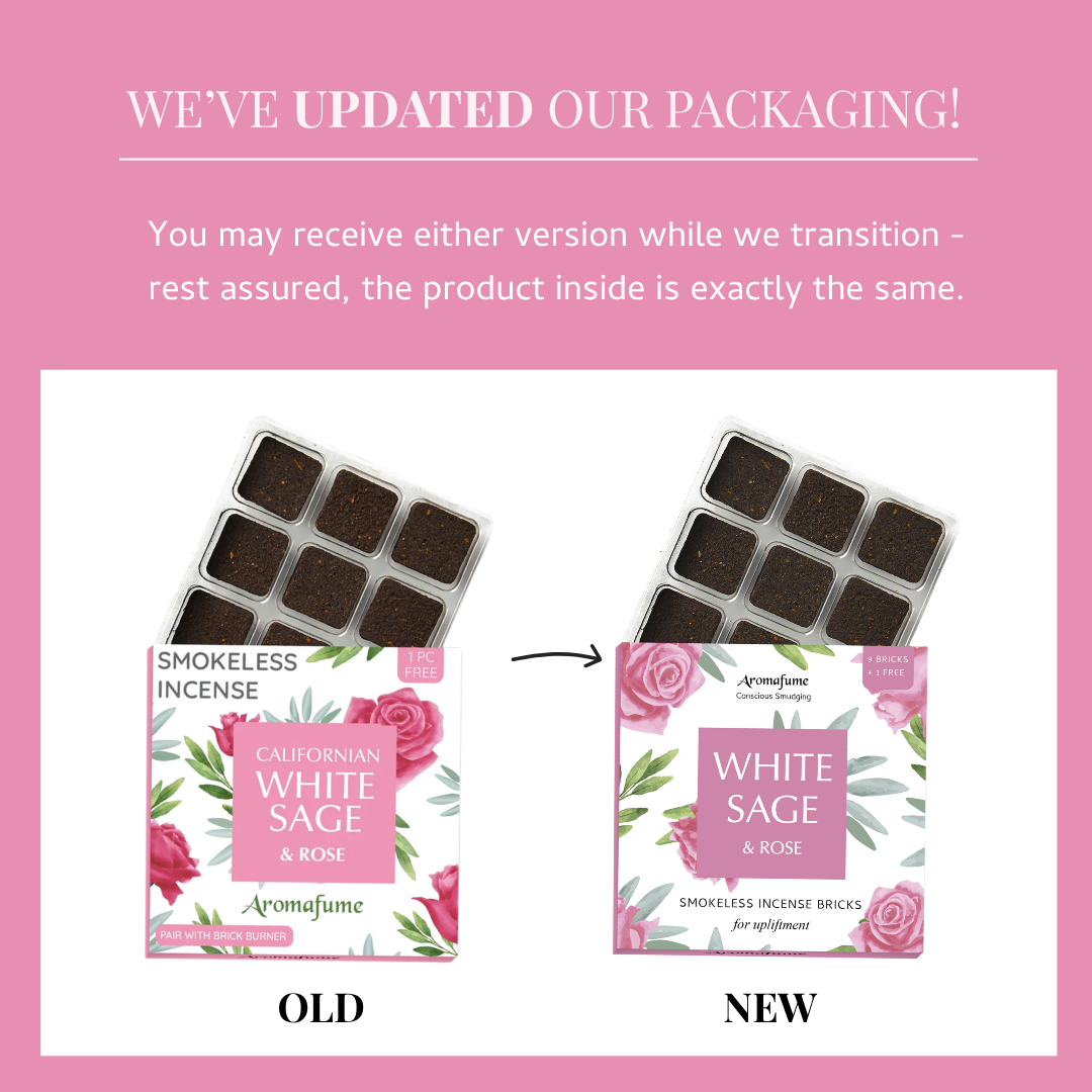 White Sage & Rose Incense Bricks Refill Pack