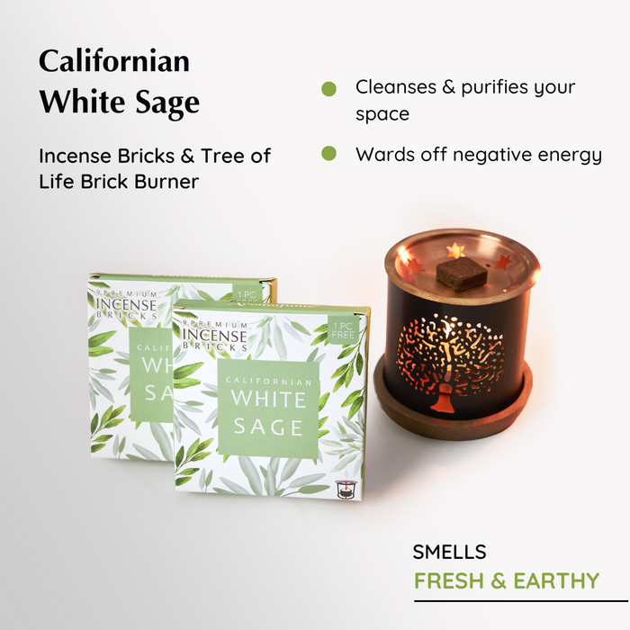 White Sage & Frankincense Incense Brick - Purifying Wellness Kit