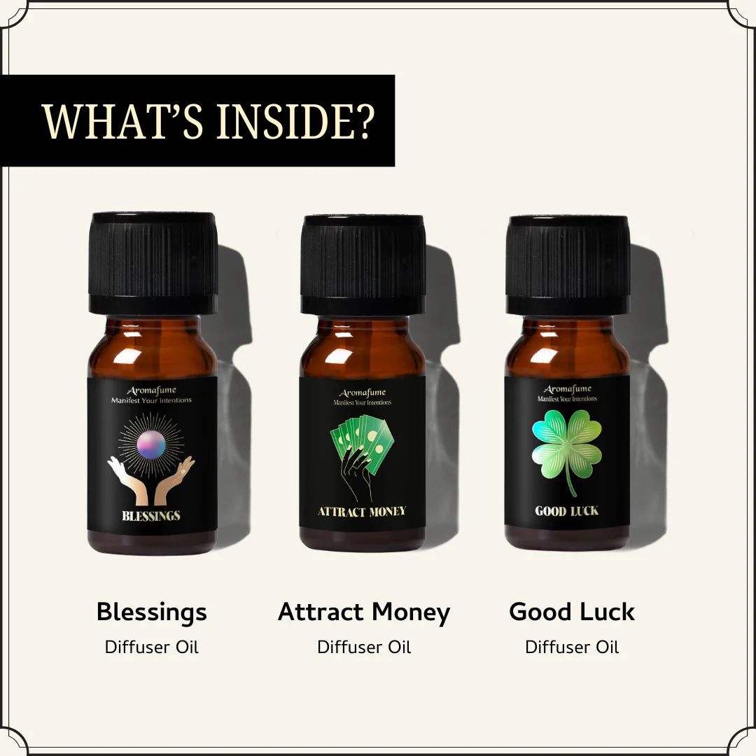 Set of 3 Fortune’s Favor Oils – Blessings, Attract Money & Good Luck. Infused with herbs for fortune & success.