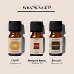Sacred Resin Oils – Support spiritual protection and inner balance with Myrrh, Dragon’s Blood & Benzoin