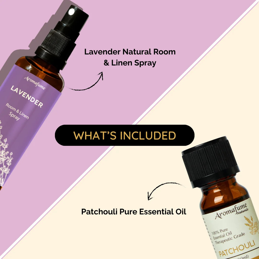 Whats inside the box -

Product Contents:

1 x 100ml - Pure Room &amp; Linen Spray
10 ml - Pure Essential Oil Bottle