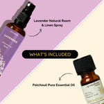 Whats inside the box -

Product Contents:

1 x 100ml - Pure Room &amp; Linen Spray
10 ml - Pure Essential Oil Bottle