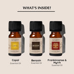 Sacred Resins Essential Oils – Support mindful rituals and inner peace with Copal, Benzoin & Frankincense-Myrrh