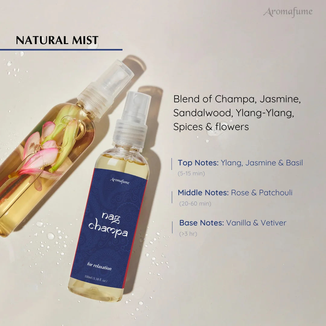 Nag Champa Essential Oil: Handcrafted essential oil and made of Jasmine, Sandalwood, Ylang Ylang, Geranium and more. 