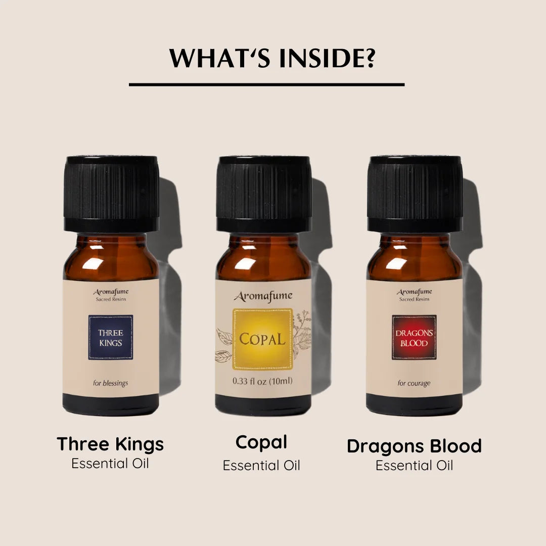 Three Kings, Copal & Dragon’s Blood Essential Oils – Create a sacred space for spiritual and energy work