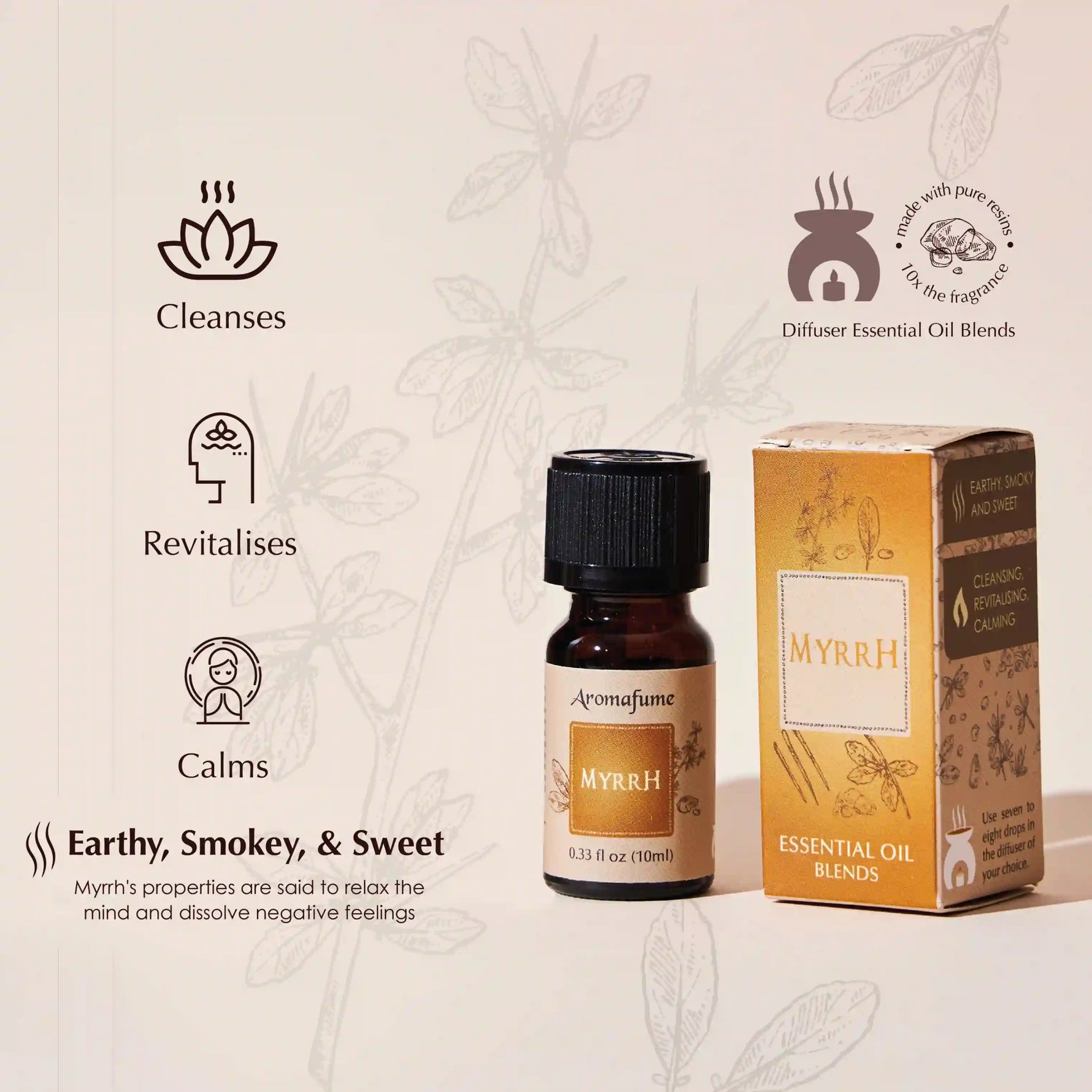 Myrrh is ideal for cleansing and smells smokey and sweet