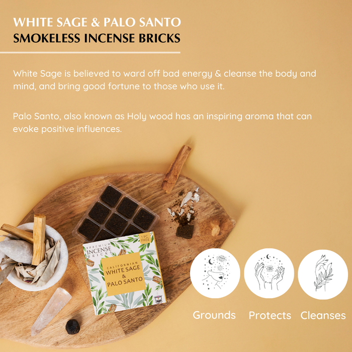 White Sage & Palo Santo Incense Bricks Refill Pack
