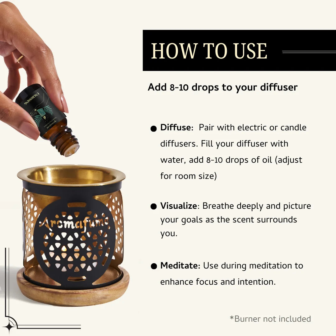 Add a few drops of Divine Protection Oil to a diffuser with water and let the purifying aroma fill your space.