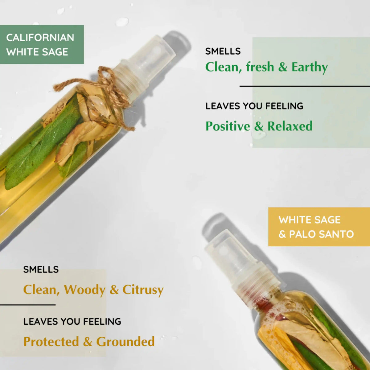 Ideal for - White Sage & Palo Santo for relaxation, positivity and grounding