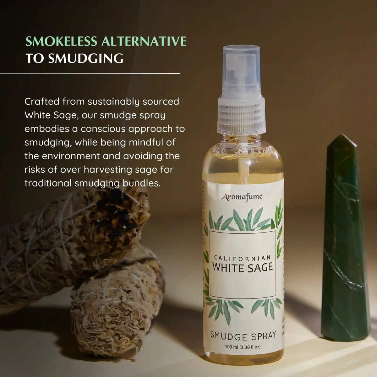 White Sage & Palo Santo spray duo for conscious smudging, while being mindful of the environment. Smudge Sage the smokeless way