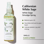 White Sage Smudge Spray - to balance your Chi, nourishes and warms your heart, induces passion, joy and energy