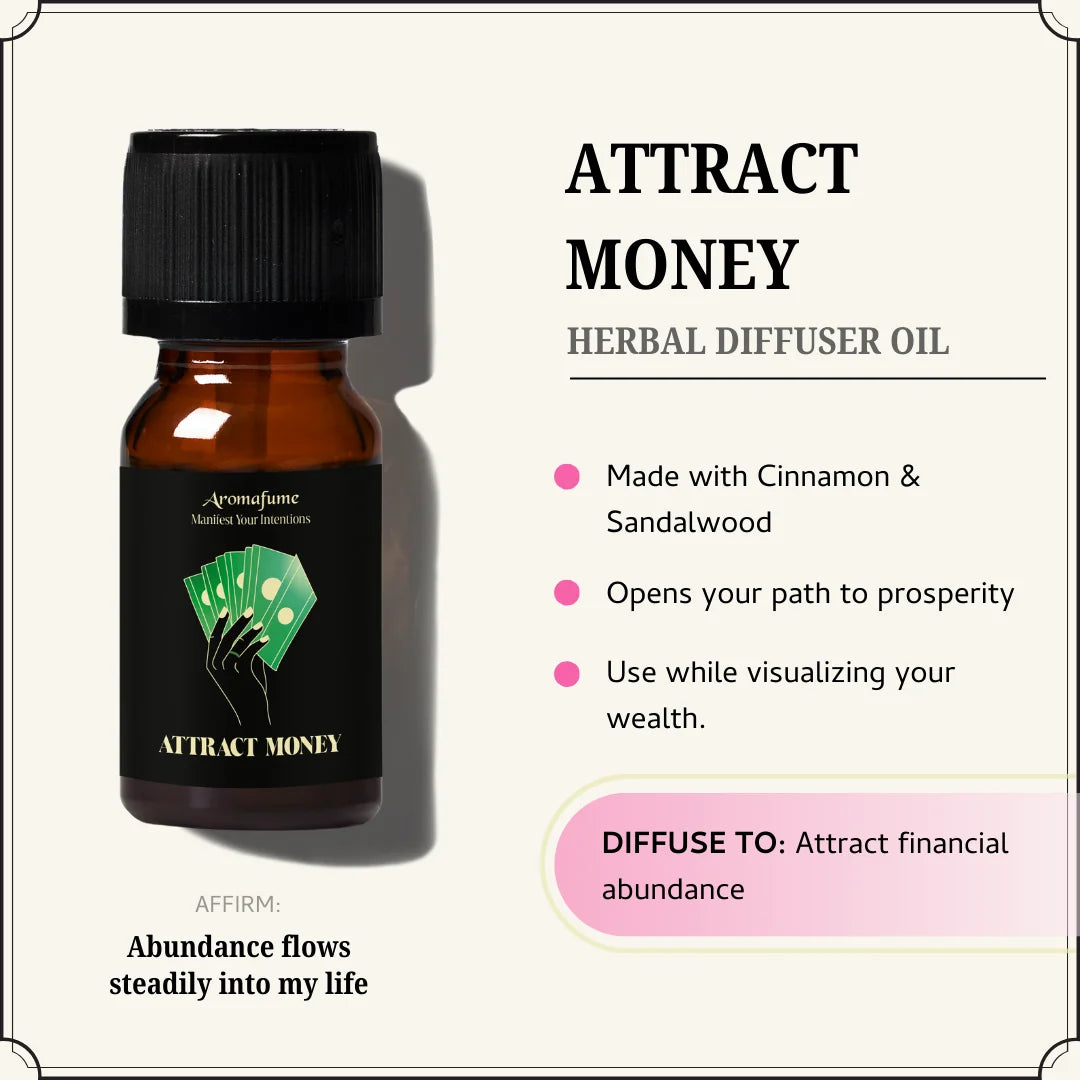 Attract Money Oil enhances financial abundance, draws prosperity & supports wealth manifestation.