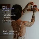 Nag Champa smokeless incense to mask unpleasant odors. Leaves you feeling relaxed and calm.