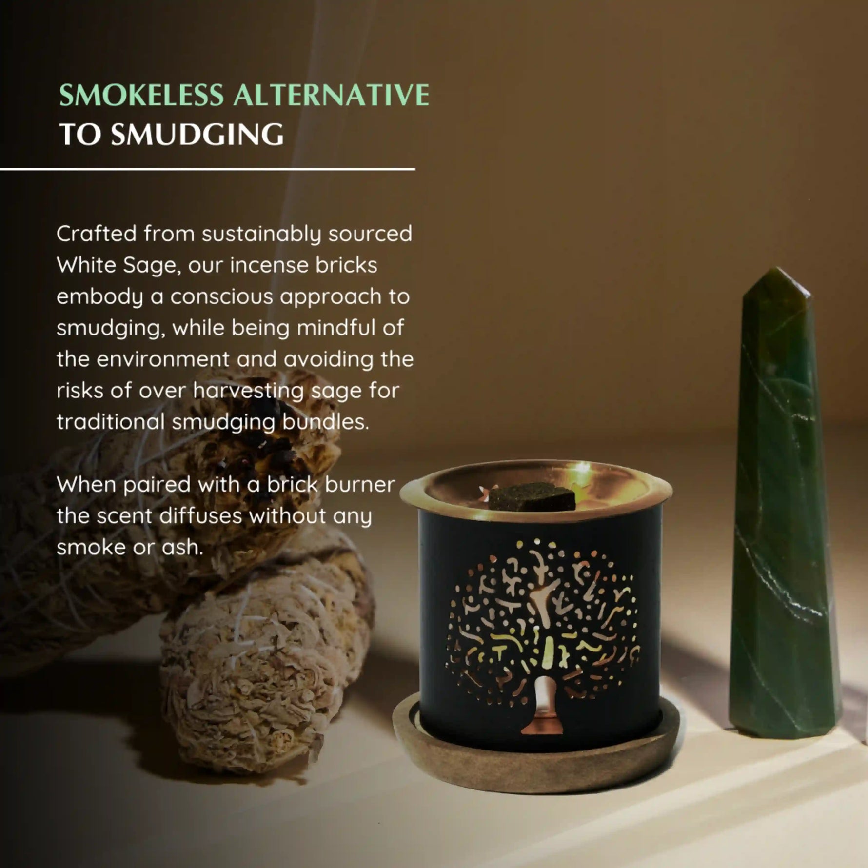 Smokeless Alternative to smudging - White Sage smokeless incense is a conscious approach to smudging, while being mindful of the environment