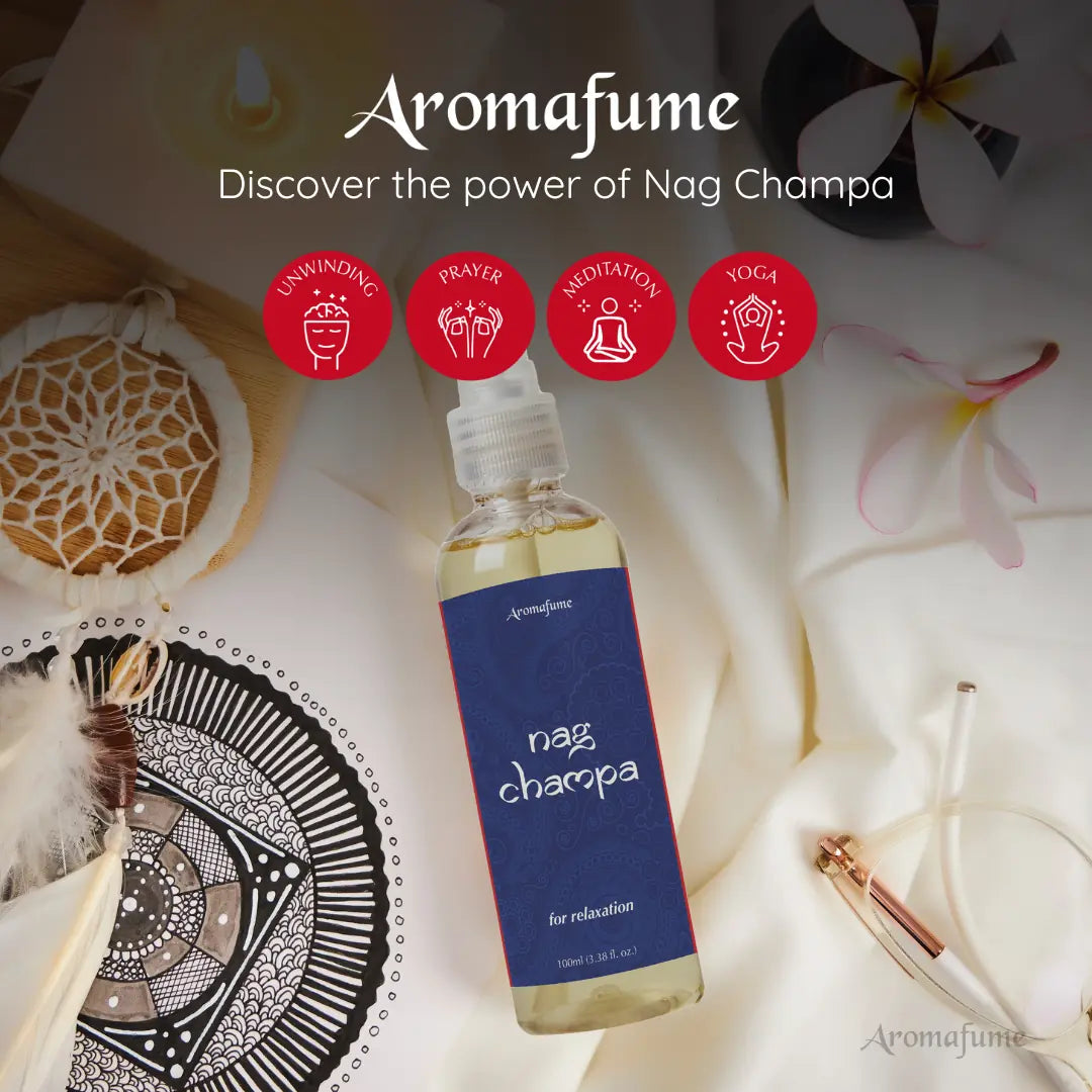 Nag Champa mist spray ideal for relaxation and meditation
