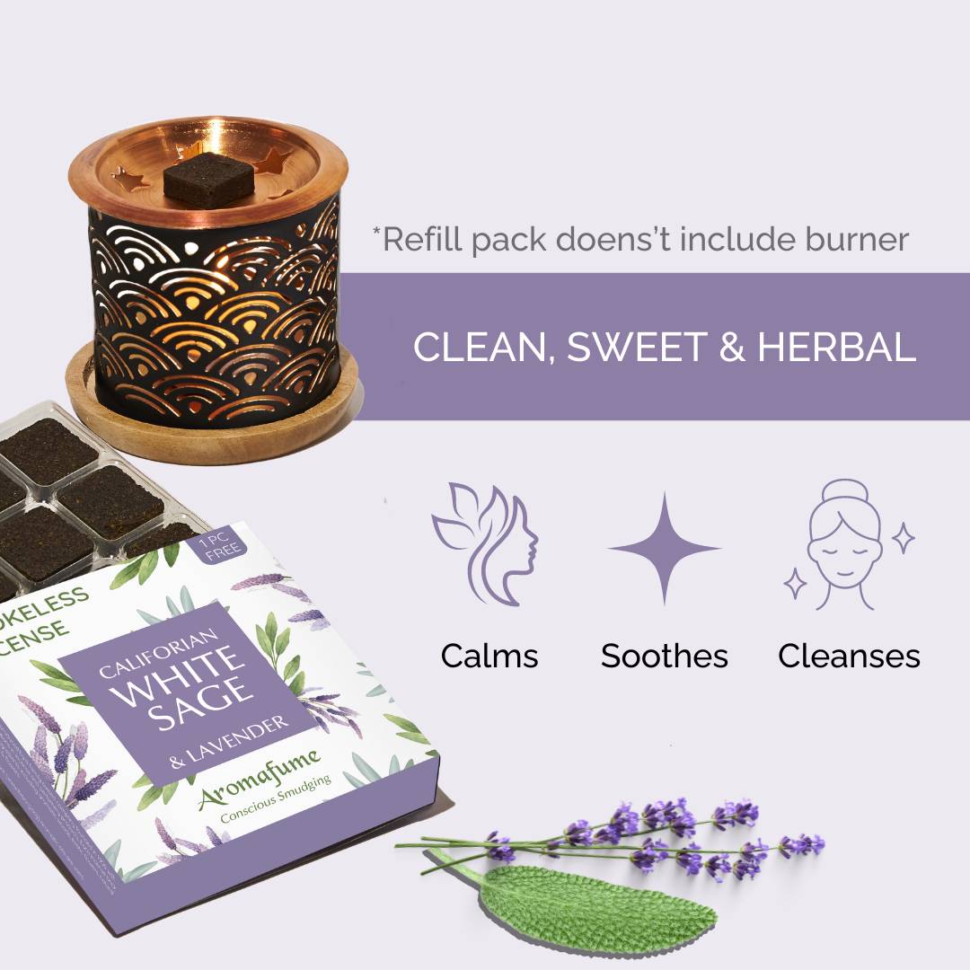 White Sage & Lavender Incense Bricks Refill Pack
